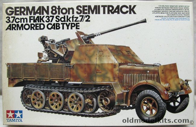 Tamiya 1/35 Sd.Kfz. 7/2 3.7cm Flak 37 8 Ton Half Track - (Semi-Track Armored Cab Type), 35144 plastic model kit